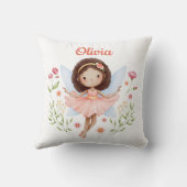 Personalized Baby Girl Pillow With A Fairy Print Kussen (Achterkant)