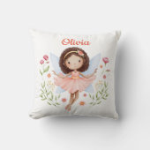 Personalized Baby Girl Pillow With A Fairy Print Kussen (Voorkant)