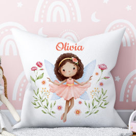 Personalized Baby Girl Pillow With A Fairy Print Kussen