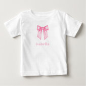 Personalized Baby Girl Pink Bow Name (Voorkant)
