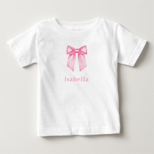Personalized Baby Girl Pink Bow Name (Voorkant)