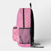 Personalized Baby Girl Pink Plaid Printed Backpack Bedrukte Rugzak (Rechts)