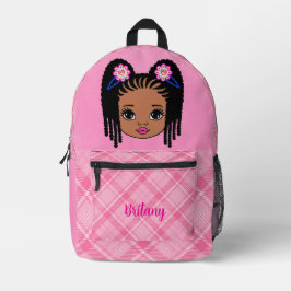 Personalized Baby Girl Pink Plaid Printed Backpack Bedrukte Rugzak