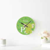 Personalized Baby Green Round Clock Ronde Klok (Huis)