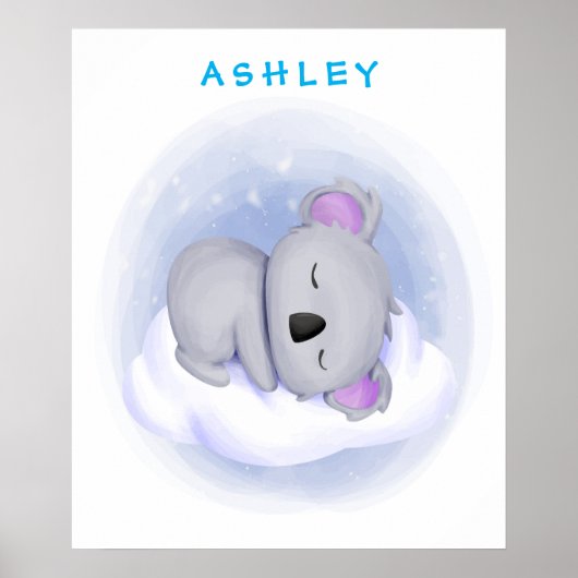 Personalized Baby Koala Poster (Voorkant)