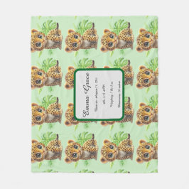 Personalized Baby Leopard Jungle Fleece Blanket