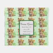 Personalized Baby Leopard Jungle Fleece Blanket (Voorkant (Horizontaal))