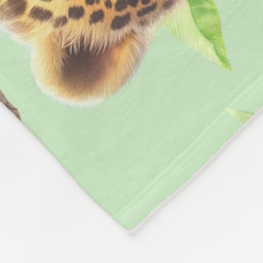 Personalized Baby Leopard Jungle Fleece Blanket Deken (Hoek)