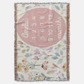 Personalized Baby Milestone Blanket Girl Floral  Deken (Voorkant Verticaal)