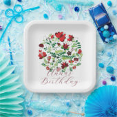 Personalized Baby Name Floral Party Plates Papieren Bordje (Feest)