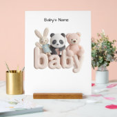 Personalized Baby Name Wall Art – Cute Animal Nurs Acryl Bord (Huwelijk)