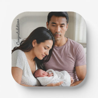 Personalized Baby Newborn Party Custom photo name Papieren Bordje