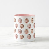 Personalized Baby Photo Coffee Mug, 3 Faces Mok (Midden)