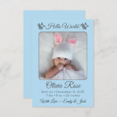 Personalized Baby Photo Name & Parents for Newborn Aankondiging (Voorkant / Achterkant)