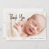 Personalized Baby Photo Shower Gratitude Modern  Bedankkaart (Voorkant)