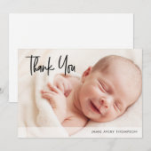 Personalized Baby Photo Shower Gratitude Modern  Bedankkaart (Voorkant / Achterkant)