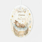 Personalized Baby’s First Christmas Keepsake Metalen Ornament (Voorkant links)