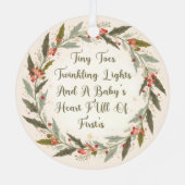 Personalized Baby’s First Christmas Keepsake Metalen Ornament (Achterkant)
