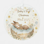 Personalized Baby’s First Christmas Keepsake Metalen Ornament (Voorkant)