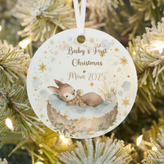 Personalized Baby’s First Christmas Keepsake Metalen Ornament