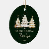 Personalized Baby’s First Christmas Keramisch Ornament (Rechts)