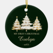 Personalized Baby’s First Christmas Keramisch Ornament (Voorkant)