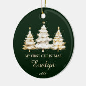 Personalized Baby’s First Christmas (Name & Photo) Keramisch Ornament (Links)