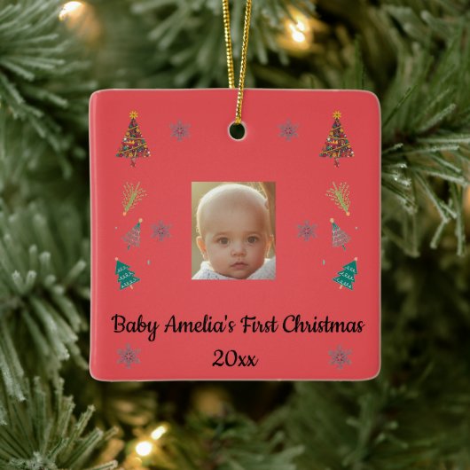Personalized Baby’s First Christmas Ornament (Boom)
