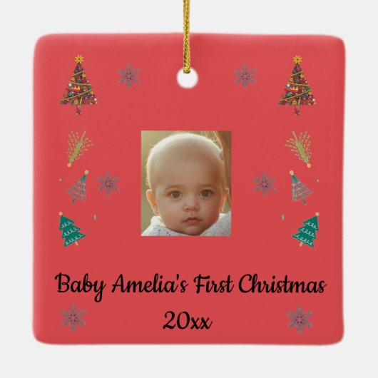 Personalized Baby’s First Christmas Ornament (Achterkant)