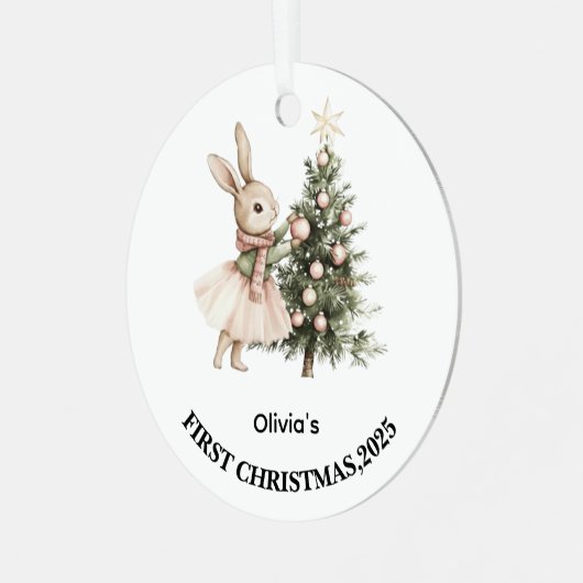 Personalized Baby’s First Christmas Ornament 2025 (Voorkant links)