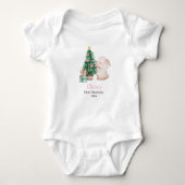Personalized Baby’s First Christmas rabbit theme Romper (Voorkant)