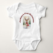 Personalized “Baby’s First Christmas”, Xmas Deer Romper (Voorkant)