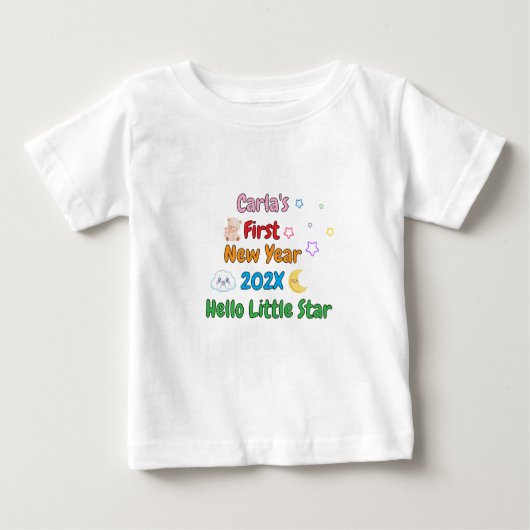 Personalized Baby’s First New Year – Cute Design (Voorkant)