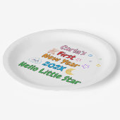 Personalized Baby’s First New Year – Cute Design Papieren Bordje (Gekanteld)