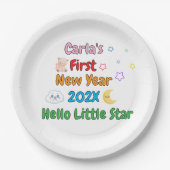 Personalized Baby’s First New Year – Cute Design Papieren Bordje (Voorkant)