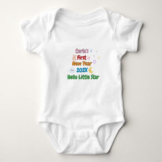 Personalized Baby’s First New Year – Cute Design Romper (Voorkant)