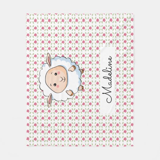 Personalized Baby Sheep Fleece Deken (Voorkant)