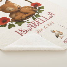 Personalized Baby Sherpa Blanket – Woodland Fawn