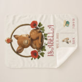 Personalized Baby Sherpa Blanket – Woodland Fawn Deken (Voorkant (horizontaal))