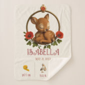 Personalized Baby Sherpa Blanket – Woodland Fawn Sherpa Deken (Voorkant)