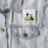Personalized Baby Shower | Gigi To Be Vierkante Button 5,1 Cm (In situ)