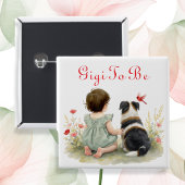 Personalized Baby Shower | Gigi To Be Vierkante Button 5,1 Cm