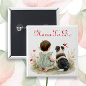 Personalized Baby Shower | Nana To Be Vierkante Button 5,1 Cm