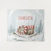 Personalized Baby Wall Art, Sleeping Bear Nursery Wandkleed (Voorkant (horizontaal))