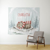 Personalized Baby Wall Art, Sleeping Bear Nursery Wandkleed (In Situ (horizontaal))