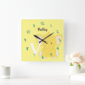 Personalized Baby Yellow Vierkante Klok (Huis)