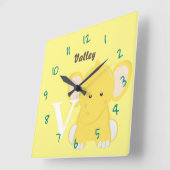 Personalized Baby Yellow Vierkante Klok (Hoek)