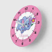 Personalized Baby Zebra Square Wall Clock Ronde Klok (Hoek)