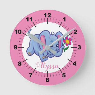 Personalized Baby Zebra Square Wall Clock Ronde Klok