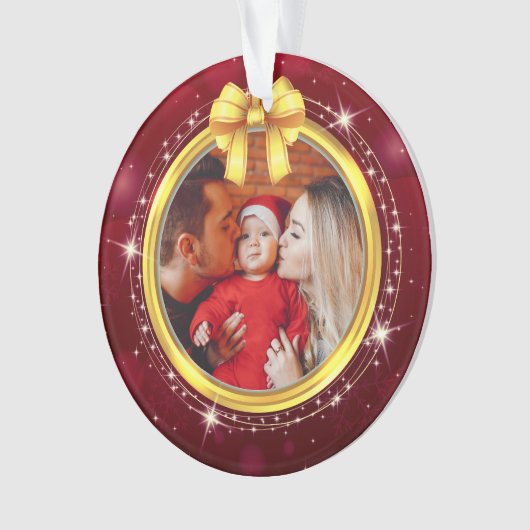 Personalized Baby's First Christmas Photo Keepsake Ornament (voorkant)